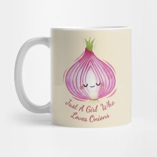 Just A Girl Who Loves Onions Cute Onion Watercolor Mug